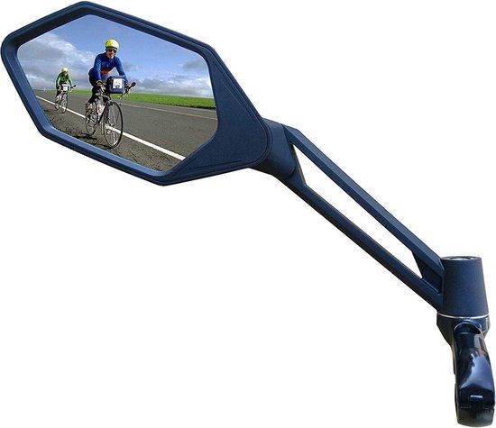 VWP Fietsspiegel E-bike Verstelbaar Links 12 cm - aluminium klem - zwart