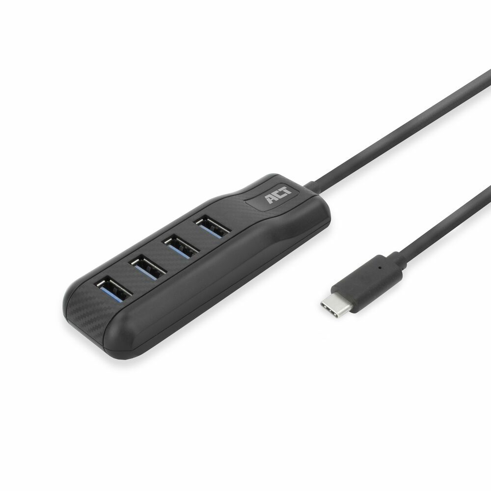 ACT USB-C Hub 3.0 - 4x USB-A - AC6420 - Zwart