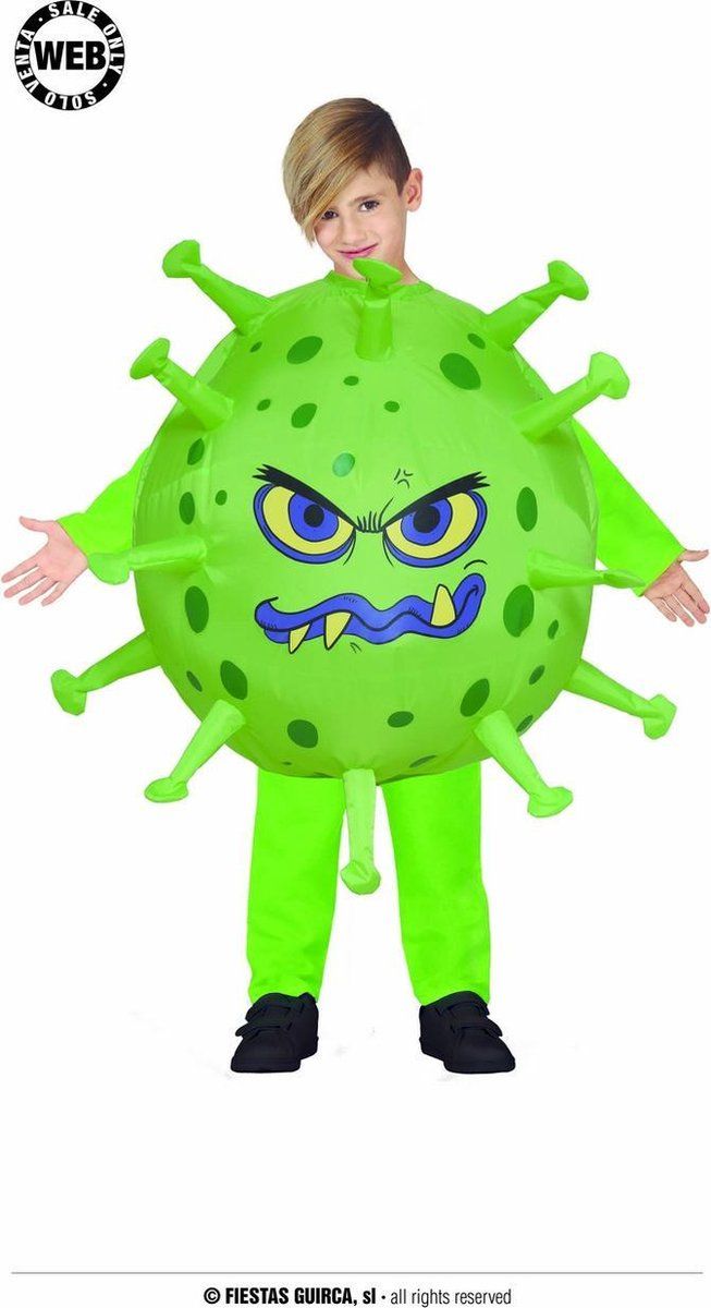 Fiestas Guirca Verkleedpak Covid Junior Groen Maat 5-10 Jaar