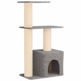 vidaXL Kattentoren met sisal krabpalen Lichtgrijs 133 cm