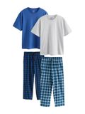 Next - Heren - Set van 2 jersey pyjama's met korte mouwen - Blauw