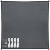 Abbey Camp Schaduwdoek - Polyester - 4 x 4 m - Grijs - Waterafstotend - UV-bescherming