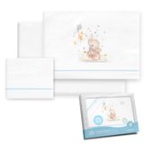 Interbaby Flanellen kinderwagenbeddengoed 40 x 80 cm, met hoeslaken, laken en kussensloop Olifantenmotief