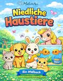 MaLovAri Niedliche Haustiere: Ein liebevoll gestaltetes Malbuch für Kinder im Vorschul- und Grundschulalter