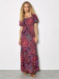 Apricot Maxi-jurk met boho-folkprint - Paars - Viscose - Maat M