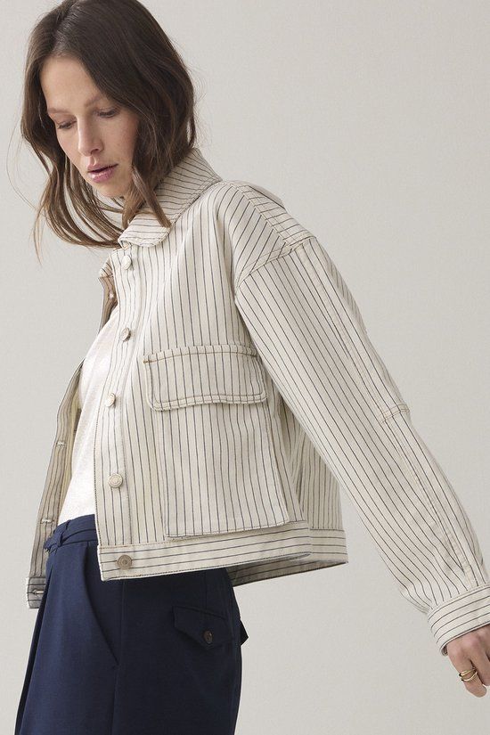 Summum 1s1289-12403 Denim Jack Stripe Vrouwen 38