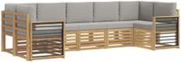 vidaXL - Hoek loungeset - 7 zitplaatsen - Wit en lichtgrijs - Polyester