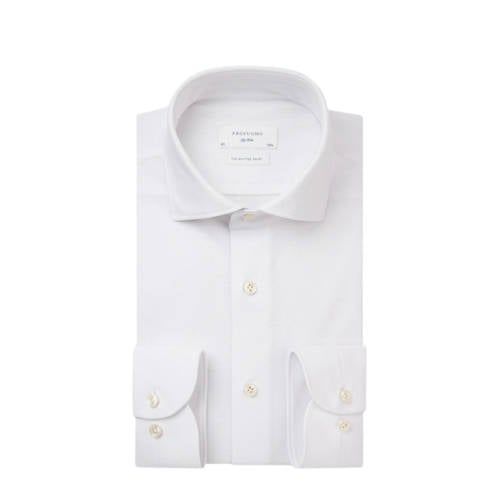 Profuomo Slim Fit Gebreid Overhemd - Wit