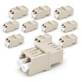 1aTTack.de 10x glasvezel RJ45 Style - connectoren OM1 of OM2 (UPC of PC) LC duplex female naar LC duplex female multimode beige