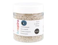 INNSPIRO Ronde glazen steen zilver transparant zilver 2,3 mm 10/0 120 g
