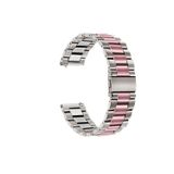 König Design Huawei Vervangingsarmband voor Huawei Watch GT 3 46 mm, roestvrijstalen band met lus, kleur: zilver/roze