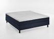 Atlantic Home Collection Happy Boxbed zonder hoofdeinde, Bonell-binnenveringsmatras, hardheid H2, stof, blauw, 160/200 cm, lighoogte ca. 58 cm