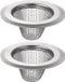2x Crépine d'évacuation - Inox - Argent