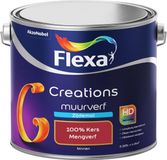 FLEXA Creations - Muurverf Zijde Mat - Mengkleuren Collectie - 100% Kers - 2,5 liter