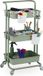 Relaxdays Keukentrolley 3 etages - Trolley badkamer kantoor - HBD 86x42x36 cm - Metaal kunststof - Groen