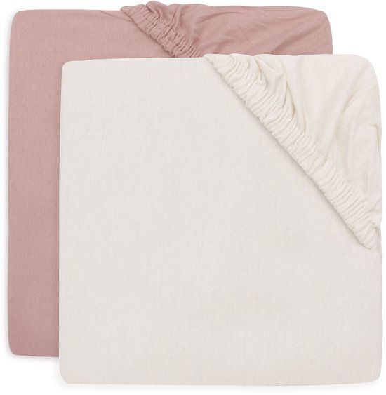 Jollein Hoeslaken Wieg Jersey Wild Rose/Ivory 40/50x80/90cm (2 stuks)