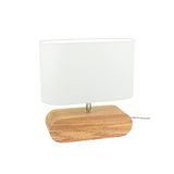 Homemania Bureaulamp Shade vorm – bureau, nachtkastje – hout, wit, hout, stof 31 x 12 x 30 cm
