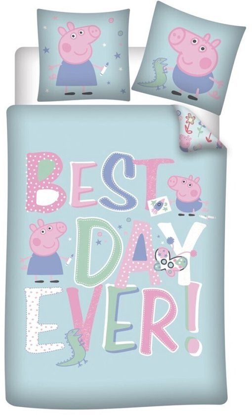 4KidsOnly Peppa Pig Dekbedovertrek Best day Ever 140 x 200 cm - Polyester