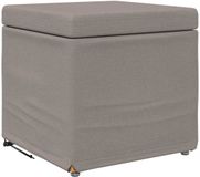 vidaXL Kruk Taupe Stof en Geëngineerd Hout 41 x 41 x 40 cm