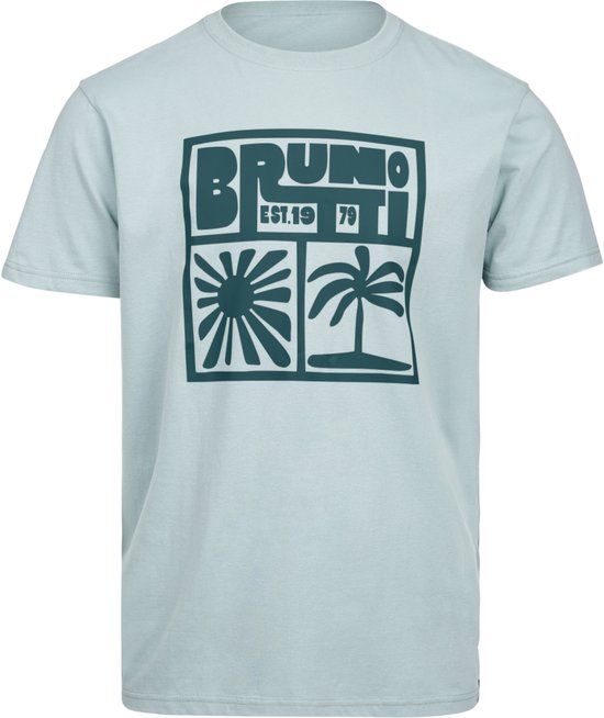 Brunotti Leeway T-shirt Mist Heren Katoen Regular Fit Ronde Hals Korte Mouw XL