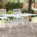 vidaXL Table de jardin 150x90x72 cm fonte d'aluminium blanc