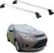 Aurilis Omac Barres De Toit Transversales Certifiées Tüv Pour Ford C-max Ii 2010-2019 7places – Verrouillables (4 Antivols) – Charge Max 100 Kg – Sangle Inox + Protection Caoutchouc Argent
