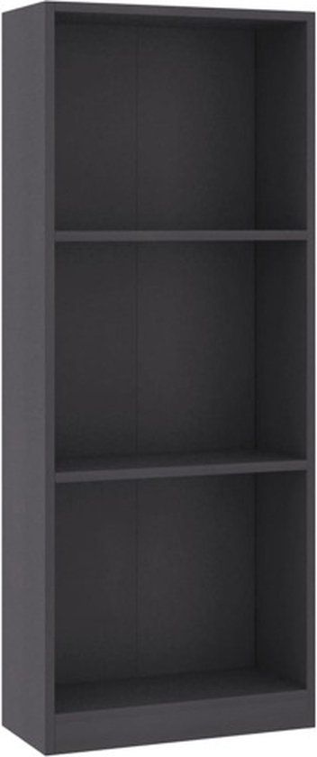 vidaXL Boekenkast met 3 schappen 40x24x109 cm bewerkt hout grijs