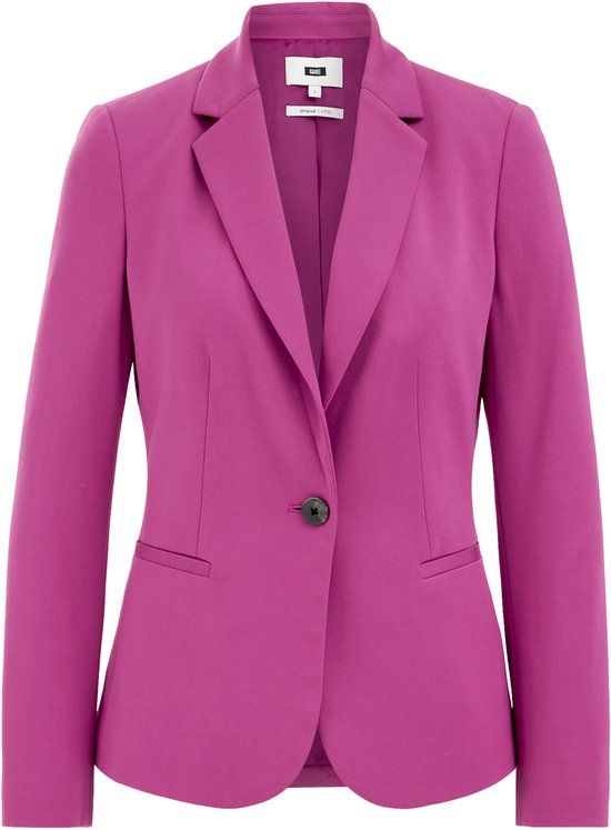 WE Fashion Dames getailleerde jersey stretch blazer Fuchsia XXL