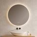 Emke - Miroir de salle de bain rond à DEL avec rétroéclairage sans cadre, interrupteur tactile - Diamètre 80 cm, lumière blanche froide/chaude/neutre