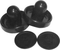 TopTable Voordeelset Airhockey Black 2 Pushers 96mm + 2 pucks 63mm