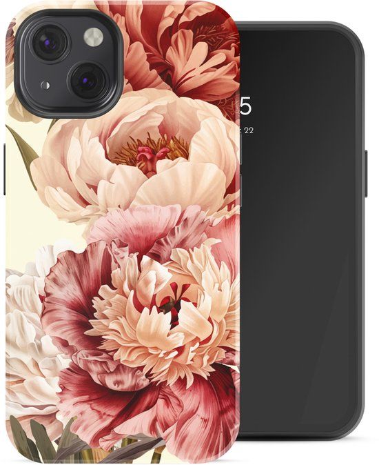 Selencia Hoesje - Geschikt voor Apple iPhone 13 - Backcover geschikt voor MagSafe - Vintage Peony