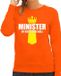 Bellatio Decorations Minister of Rock N Roll Koningsdag sweater met kroontje oranje - dames - XS