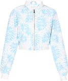IZIA Jas Lichtblauw Veelkleurig Gebloemd Lange Mouw Kort Polyester Rits Casual Vrouwen