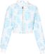 IZIA Jas Lichtblauw Veelkleurig Gebloemd Lange Mouw Kort Polyester Rits Casual Vrouwen