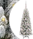 vidaXL Kunstkerstboom Wit 120 cm PVC en plastic en staal en PE