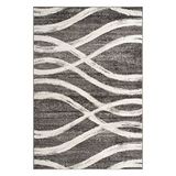 SAFAVIEH Adirondack Collection Vloerkleed, Laagpolig, Houtskool en Ivoor, 91 x 152 cm