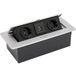 Hautour Prise Encastrable Escamotable En Aluminium - Plan De Travail Avec 2 Prises Usb Et 2 Prises Ue - Design Pop-up - Multiprise De Table Pour Cuisine, Bureau (argent, Sans Câble D'Alimentation)