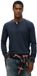 Superdry The Merchant Store Grandad Lichtgewicht Top Heren Katoen French Navy L