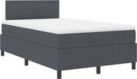 vidaXL Boxspringbed, donkergrijs en wit, 120 x 190 cm, corduroy stof