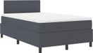 vidaXL Boxspringbed, donkergrijs en wit, 120 x 190 cm, corduroy stof