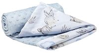 Baby Medi Partners Baby deken 100% Katoenen 75x100 Dunne Zonder vulling Bilateraal Multifunctioneel knuffeldeken Zacht Delicaat (Hert en egel met lichtblauwe Minky)