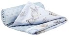 Baby Medi Partners Baby deken 100% Katoenen 75x100 Dunne Zonder vulling Bilateraal Multifunctioneel knuffeldeken Zacht Delicaat (Hert en egel met lichtblauwe Minky)