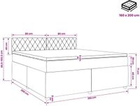 vidaXL Boxspringbed met matras, donkergrijs, 160 x 200 cm, fluweel