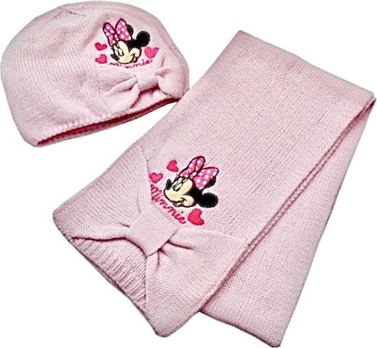 Disney Minnie Mouse Winterset - Muts en Sjaal - Roze - Maat 54 cm