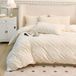 Pluche Linge de lit 155x220 cm avec taie d'oreiller 80x80 cm - Beige