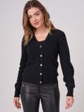 REPEAT cashmere Vest met fijne ribstructuur van biologisch cashmere