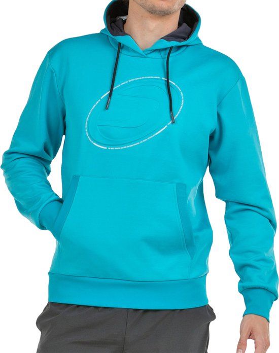 Bullpadel Baltar Hoodie Turquoise Blauw Heren Polyester Lange Mouw