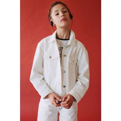 Mango Kids denim spijkerjas wit