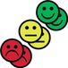 Smit Visual Supplies B.V. Magneet smiley 75mm 2x geel 2x groen 2x rood