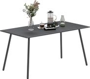 Outsunny Tuintafel - Staal - 150x80x74cm - Grijs